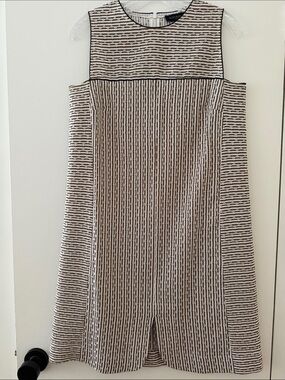 New! Piazza Sempione Lightweight Brown & White Striped Summer Dress